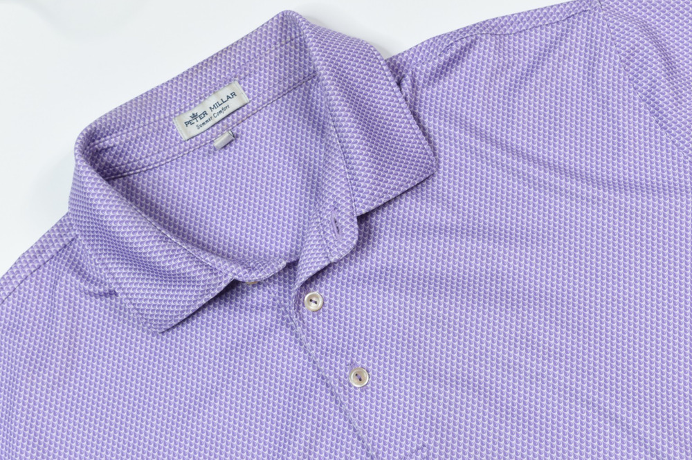 Peter Millar Summer Comfort Polo Shirt Mens Large Purple Short Sleeve Stretch